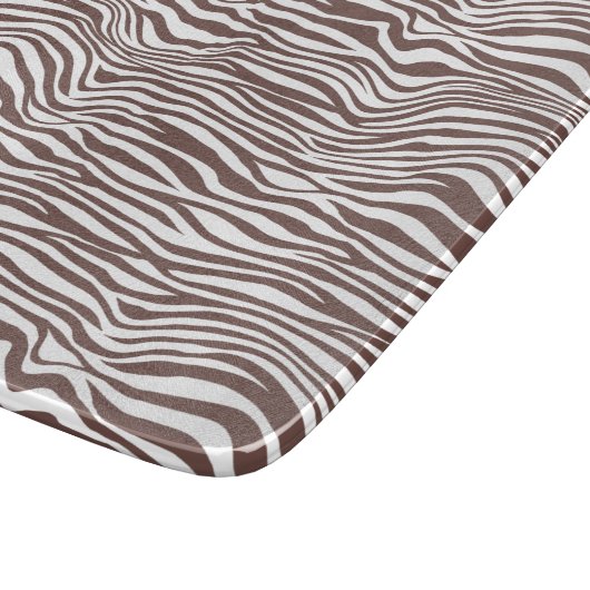 Bruine Dierlijke Zebra Print Strepen Snijplank (Hoek)