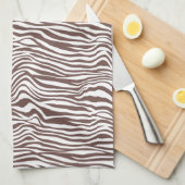 Bruine Dierlijke Zebra Print Strepen Theedoek (Quarter Fold)
