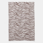 Bruine Dierlijke Zebra Print Strepen Theedoek (Verticaal)