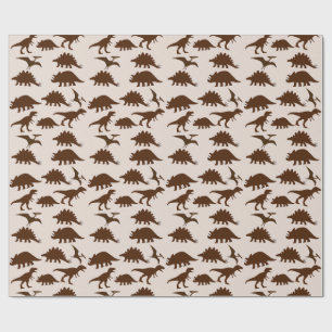 Bruine dinosauriërs cadeaupapier