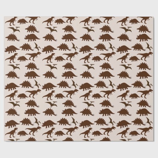 Bruine dinosauriërs cadeaupapier (Vlak)