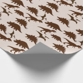 Bruine dinosauriërs cadeaupapier (Hoek)