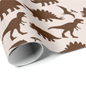 Bruine dinosauriërs cadeaupapier (Rol Hoek)