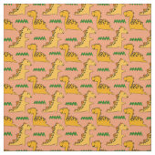 Bruine dinosaurussen met groene gras stof (Swatch)