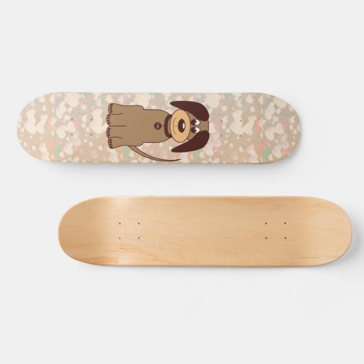 Bruine dog skateboard (Horizontaal)
