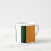 Bruine, donkergroene en witte strepen espresso kop (Voorkant rechts)