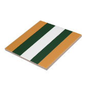 Bruine, donkergroene en witte strepen tegeltje (Zijkant)