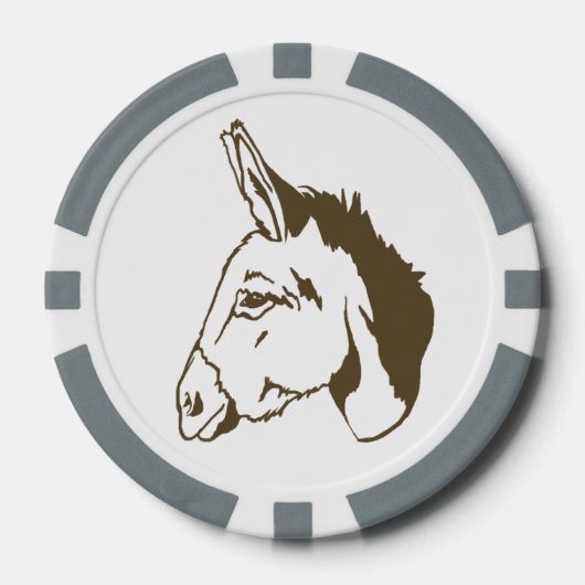 bruine Donkey Poker Chip set! (Voorkant)