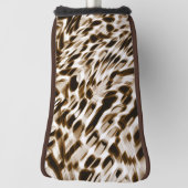 Bruine draaigaten in beweging, donker en beige golfheadcover (Draai 90)