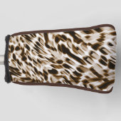 Bruine draaigaten in beweging, donker en beige golfheadcover (Voorkant)