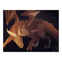 Bruine Draak Fantasy Kunst Poster