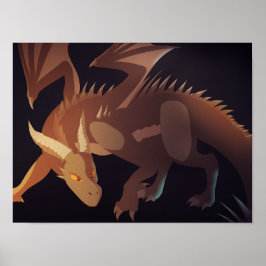 Bruine Draak Fantasy Kunst Poster