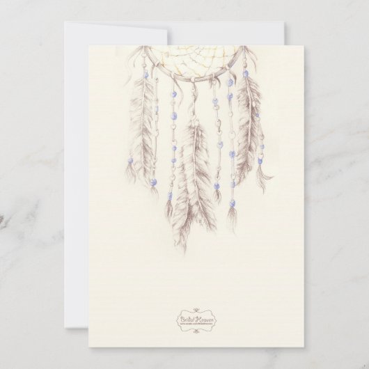 Bruine Dreamcatcher Boho bruiloft uitnodiging (Achterkant)