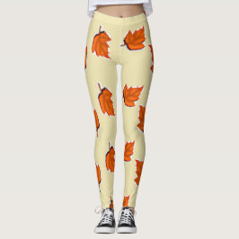 Bruine droge bladeren leggings