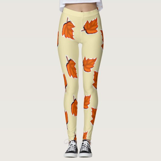 Bruine droge bladeren leggings (Voorkant)