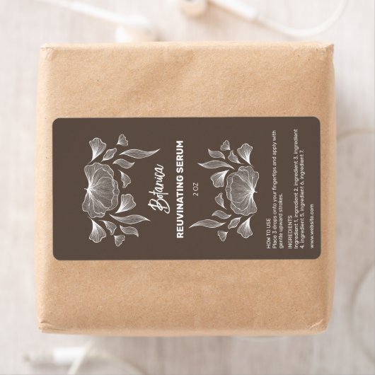 Bruine Dropperflaconlabels Etiket (Insitu)