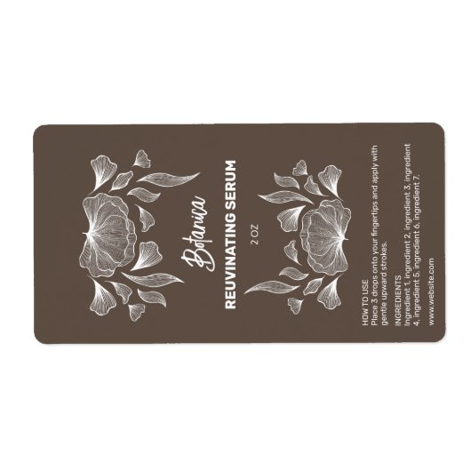 Bruine Dropperflaconlabels Etiket (Voorkant)