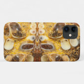 Bruine edelsteen stenen textuur iPhone 11 hoesje (Achterkant (horizontaal))