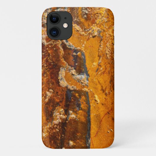 Bruine edelsteen stenen textuur iPhone 11 hoesje (Achterkant)