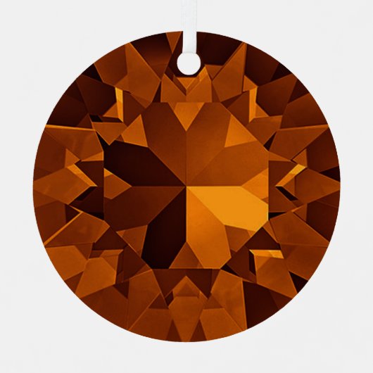 Bruine Edelstenen Versiering Metalen Ornament (Voorkant)