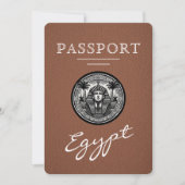 Bruine Egyptische paspoort trouw save the date (Voorkant)