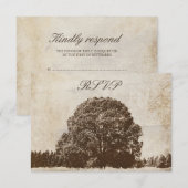 bruine eik - Biggenotskaart RSVP Kaartje (Voorkant / Achterkant)