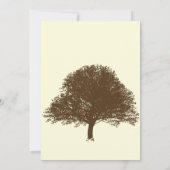 bruine eik boom op crème bruiloft uitnodiging (Achterkant)