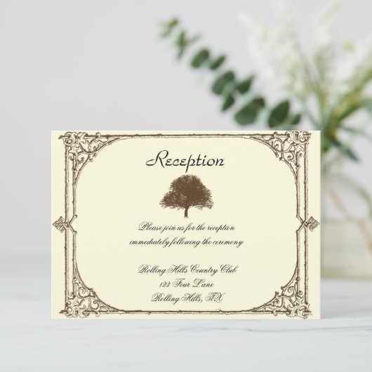  bruine eik-boom op het internet kaart (Staand voorkant)