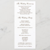 Bruine eik boom val bruiloft programma programmakaart (Achterkant)