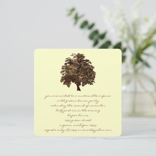 Bruine eik Invitaties Kaart (Staand voorkant)