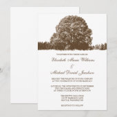 Bruine eikenboom - Dall Wedding Invitations Kaart (Voorkant / Achterkant)