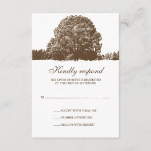 Bruine eikenboom - Dall Weduwenkaart RSVP Kaartje