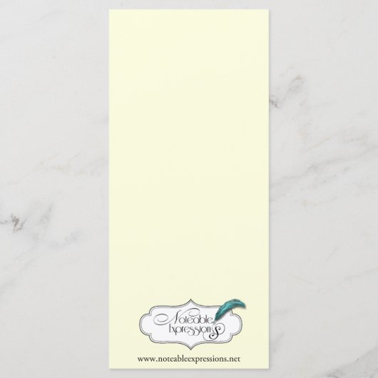 bruine eikenboom op crème bruiloft Menu (Achterkant)