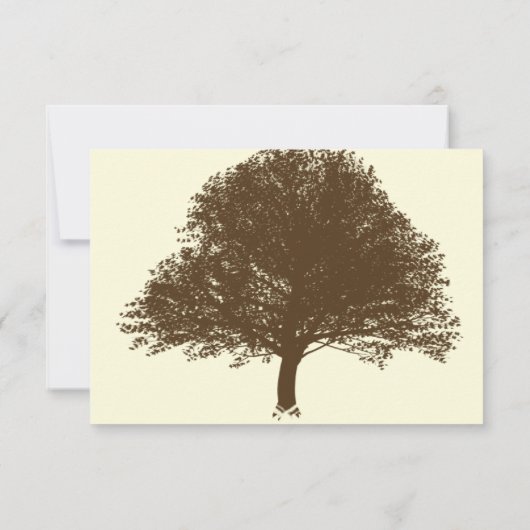  bruine eikenboom op crème response Kaart (Achterkant)