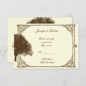  bruine eikenboom op crème response Kaart (Voorkant / Achterkant)