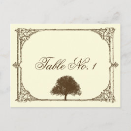 bruine eikenboom op crèmetafelnummer briefkaart