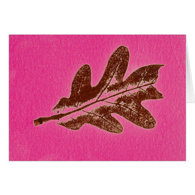 "Bruine eikenhout #2 Roze" Land Wenskaart (Voorkant Horizontaal)