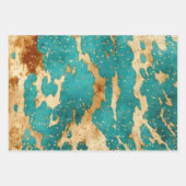 Bruine Emerald Gouden Kerstboom Sparkle Inpakpapier Vel (Voorkant 3)