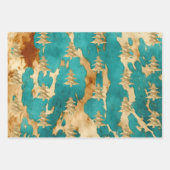 Bruine Emerald Gouden Kerstboom Sparkle Inpakpapier Vel (Voorkant)