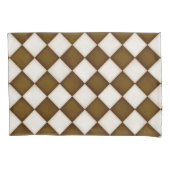 Bruine en Antiek witte diamanten Kussensloop (Voorkant-Links)