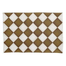 Bruine en Antiek witte diamanten Kussensloop