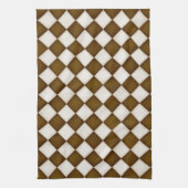 Bruine en Antiek witte diamanten Theedoek (Verticaal)