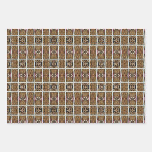 Bruine en beige aardtoon inpakpapier vel (Voorkant 2)