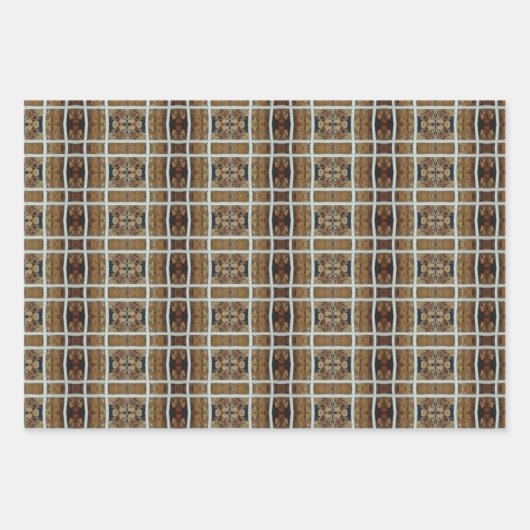 Bruine en beige aardtoon inpakpapier vel (Voorkant)