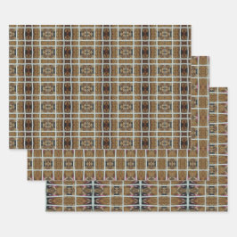 Bruine en beige aardtoon inpakpapier vel