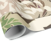 bruine en beige bloemen en vogels cadeaupapier (Rol Hoek)