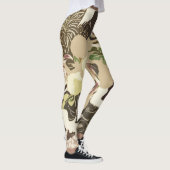  bruine en beige bloemen en vogels leggings (Rechts)
