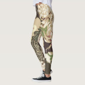  bruine en beige bloemen en vogels leggings (Links)