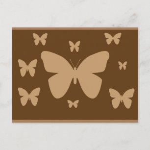 Bruine en beige Butterfly-kaart Briefkaart