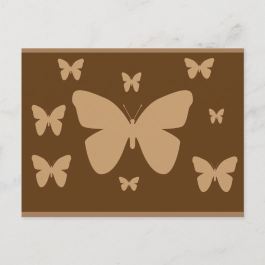 Bruine en beige Butterfly-kaart Briefkaart (Voorkant)